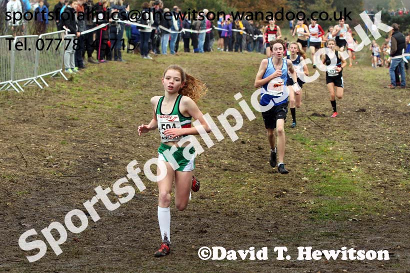 Girls under-13s, National Cross Country Relays, Berry Park, Mansfield. Photo: David T. Hewitson/Sports for All Pics